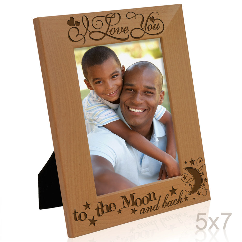 I Love You To The Moon Back Wood Frame